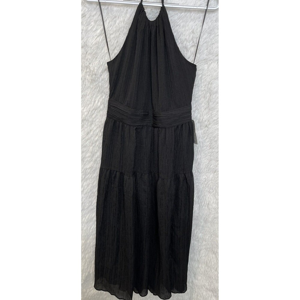 ASTR THE LABEL Halter Neck flowy Maxi teared Black Dress Size S $138